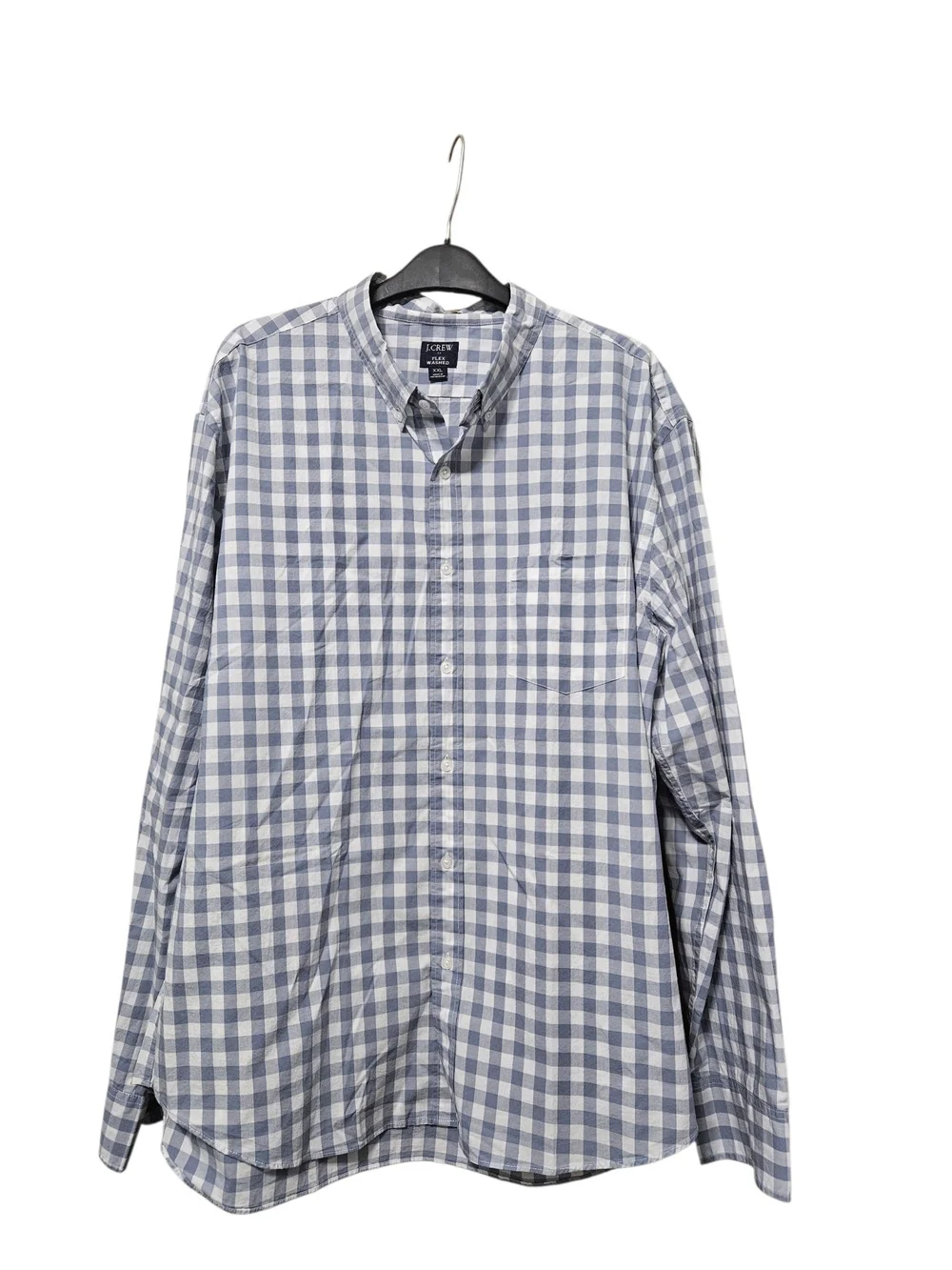 J. Crew Men’s Light Blue & White Gingham Cotton Button-Down Shirt NEW